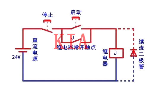 繼電器，二極管