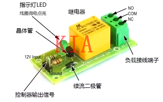 繼電器，二極管